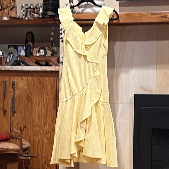 Jonathan Simkai Yellow Gingham Ruffle Dress - Picture 4 of 5